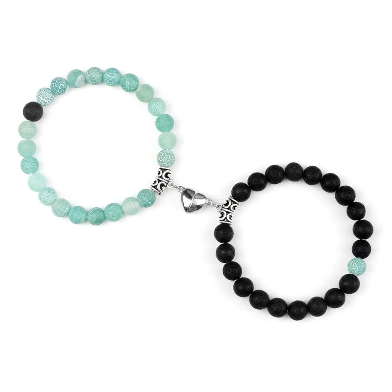 Bracelets de Couple à Distance en Pierres Naturelles – Duo de 2 Bracelets, Cadeau Amoureux