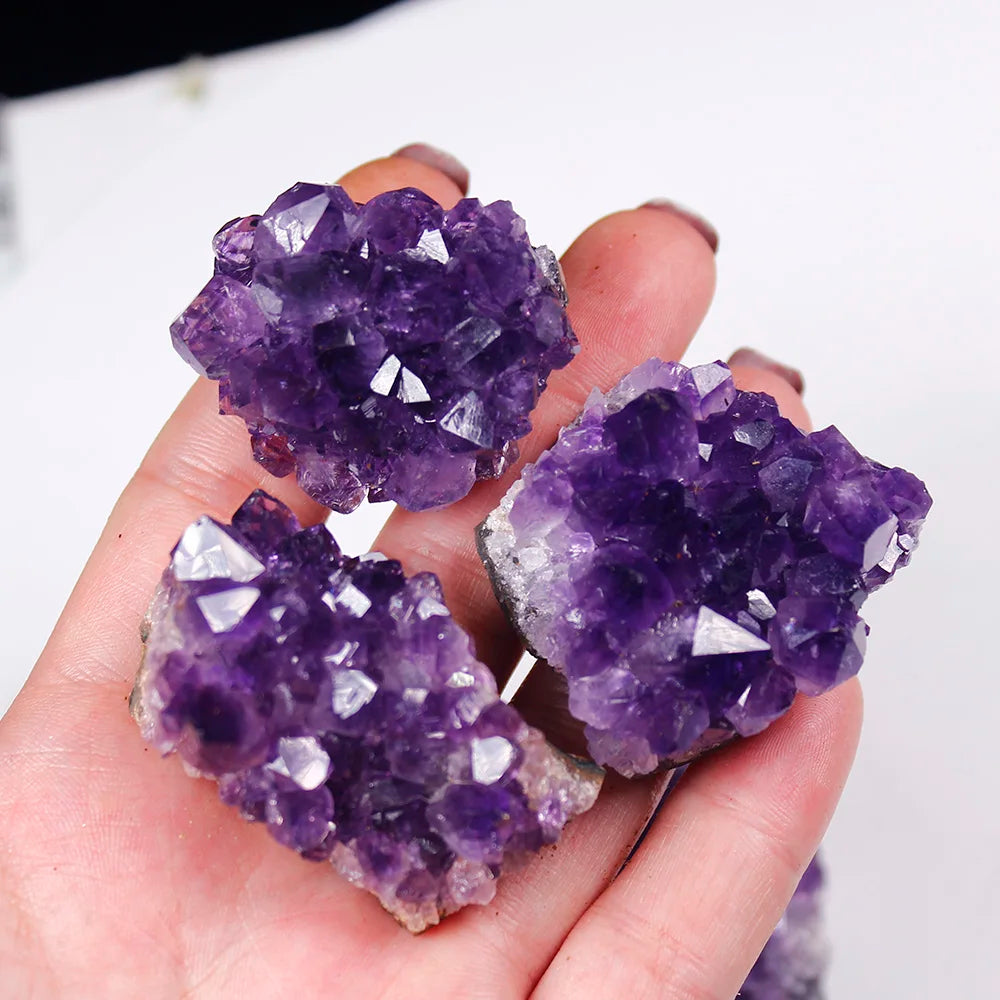 Améthyste Brute en Grappe – Petites Druses de Cristaux Violets Naturels, 10 à 60 g