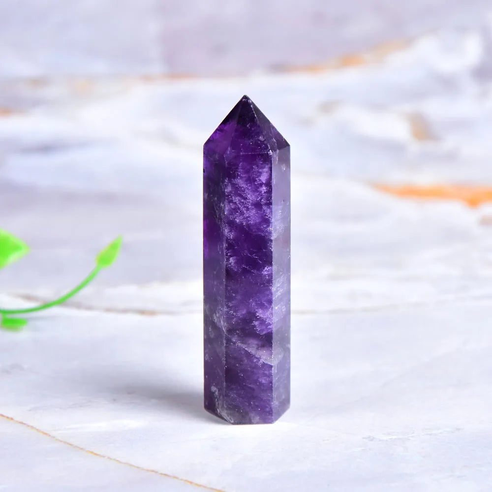 Pointe d'Améthyste Naturelle Polie – Prisme de 5 à 8 cm, Pierre de Décoration