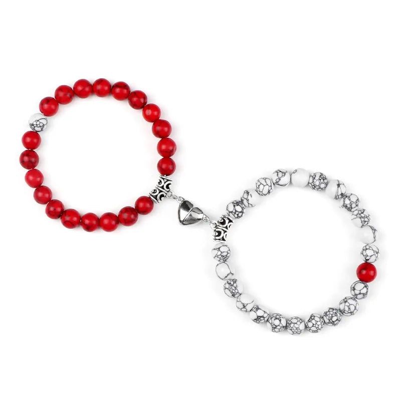 Bracelets de Couple à Distance en Pierres Naturelles – Duo de 2 Bracelets, Cadeau Amoureux