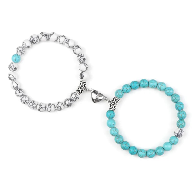 Bracelets de Couple à Distance en Pierres Naturelles – Duo de 2 Bracelets, Cadeau Amoureux