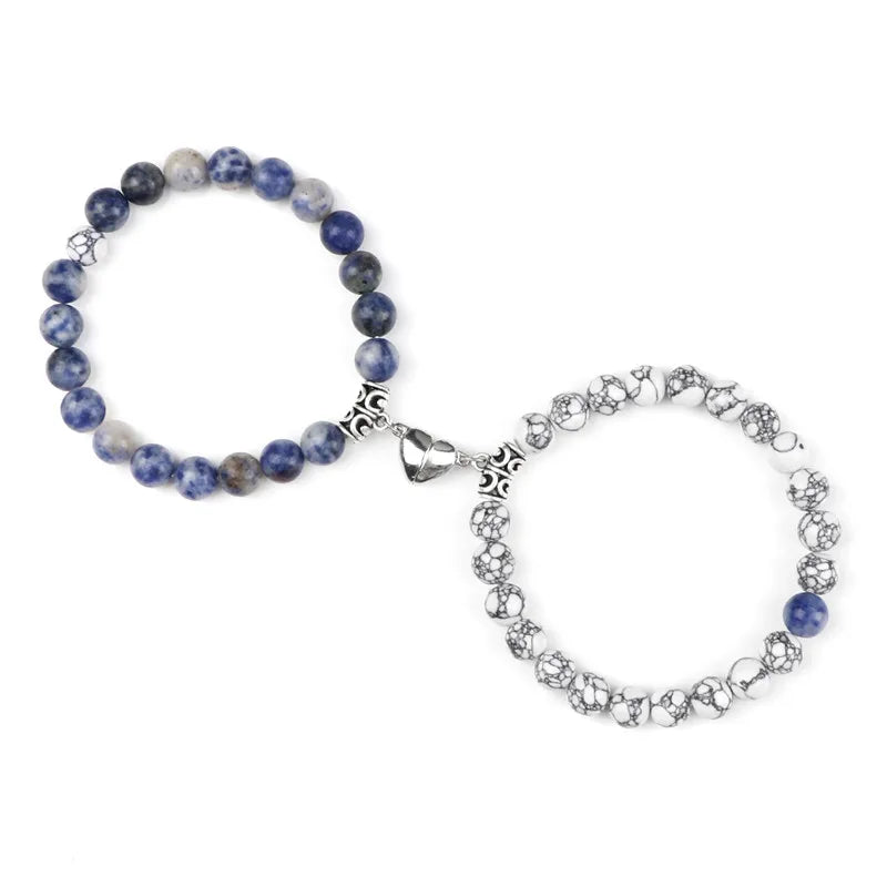 Bracelets de Couple à Distance en Pierres Naturelles – Duo de 2 Bracelets, Cadeau Amoureux