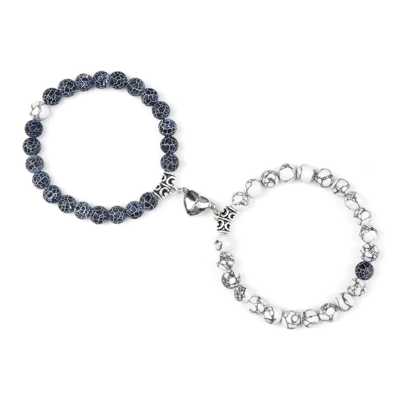 Bracelets de Couple à Distance en Pierres Naturelles – Duo de 2 Bracelets, Cadeau Amoureux