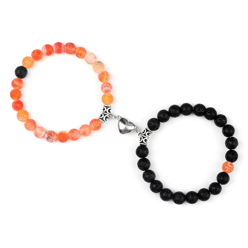 Bracelets de Couple à Distance en Pierres Naturelles – Duo de 2 Bracelets, Cadeau Amoureux