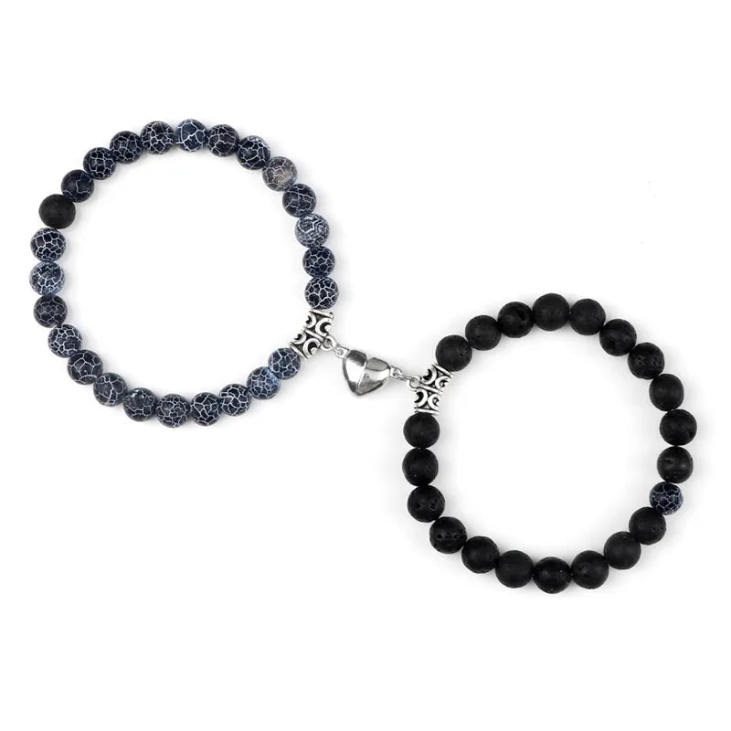 Bracelets de Couple à Distance en Pierres Naturelles – Duo de 2 Bracelets, Cadeau Amoureux
