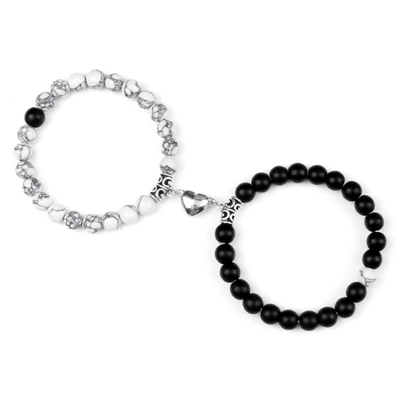 Bracelets de Couple à Distance en Pierres Naturelles – Duo de 2 Bracelets, Cadeau Amoureux