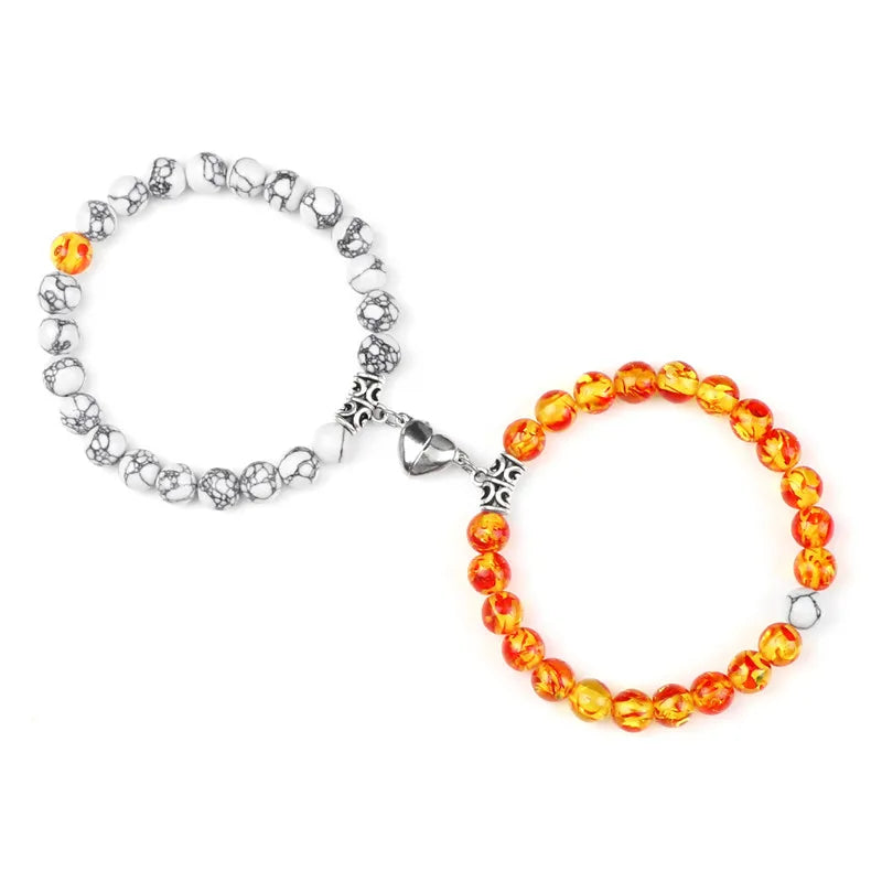 Bracelets de Couple à Distance en Pierres Naturelles – Duo de 2 Bracelets, Cadeau Amoureux