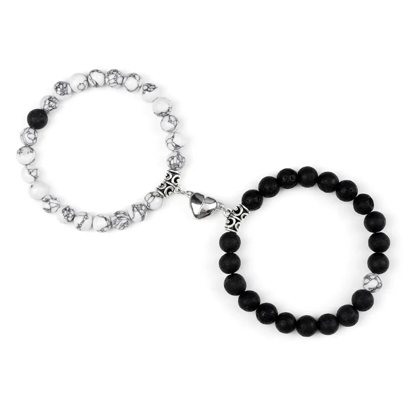 Bracelets de Couple à Distance en Pierres Naturelles – Duo de 2 Bracelets, Cadeau Amoureux
