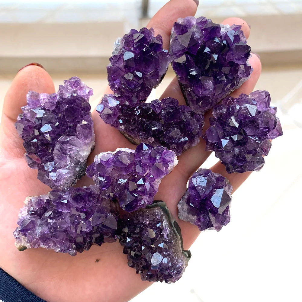Améthyste Brute en Grappe – Petites Druses de Cristaux Violets Naturels, 10 à 60 g