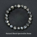 Bracelet Labradorite Noire (Spectrolite) – Perles à Reflets 6, 8 ou 10 mm, Homme