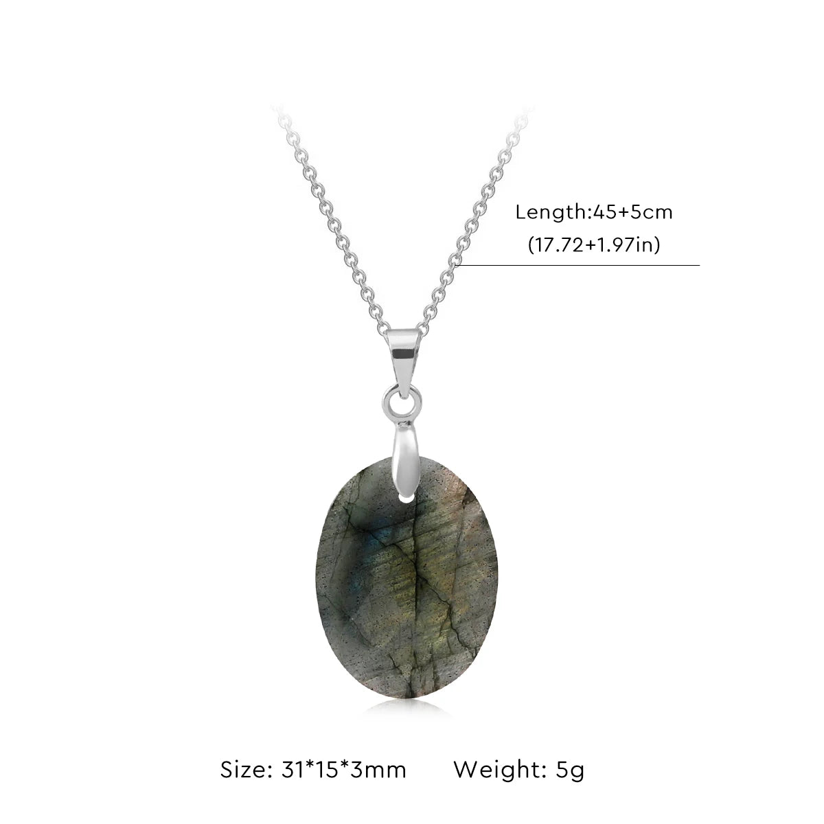 Collier Labradorite Naturelle Forme Libre – Pendentif Doré ou Argenté, 10 Modèles