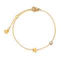 Bracelet Fin en Acier Inoxydable Doré Femme – Breloque Lune, Soleil, Étoile, Cœur, Croix ou Arbre de Vie, Chaîne Réglable 16 à 19,5 cm, Minimaliste, Idée Cadeau