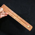 Porte-Encens en Bois à Incrustations Dorées – Planchette pour Bâtonnets d'Encens, Motif Éléphant ou Bouddha et Étoiles, Décoration Zen