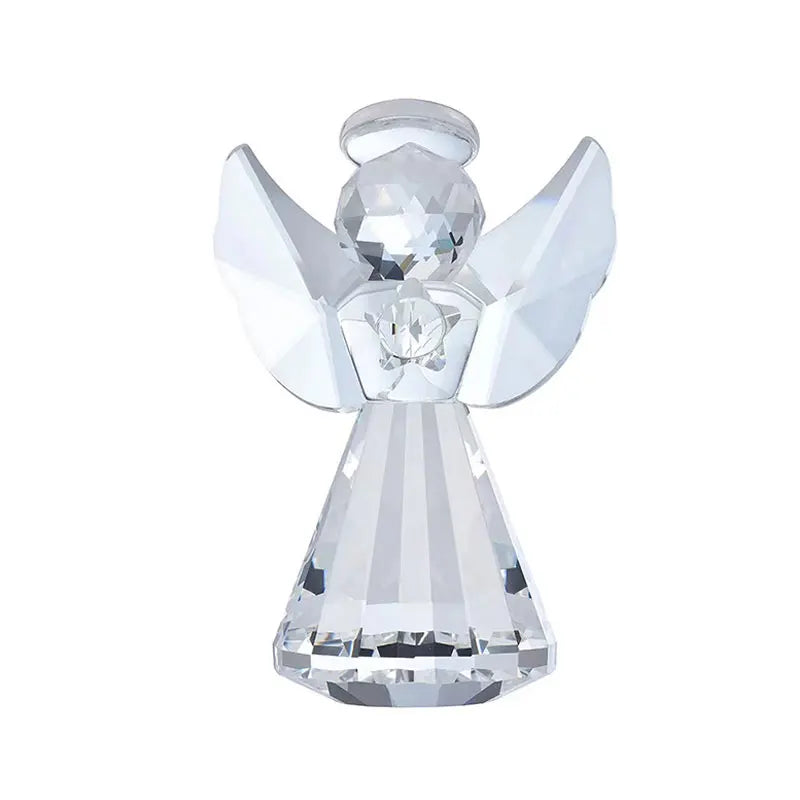 Statue Ange en Cristal Transparent – Ange Gardien Décoratif 8,5 cm, Idée Cadeau