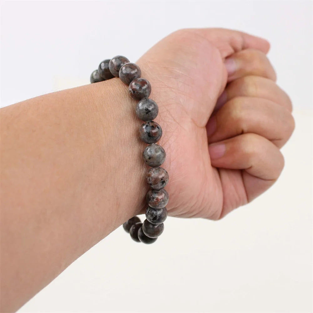 Bracelet Yooperlite Naturelle – Pierre Fluorescente aux UV, Perles 6 à 12 mm, Unisexe