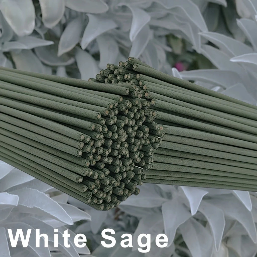 Bâtons d'Encens Sauge Blanche 22 cm – Lots de 25, 135 ou 200 Bâtonnets