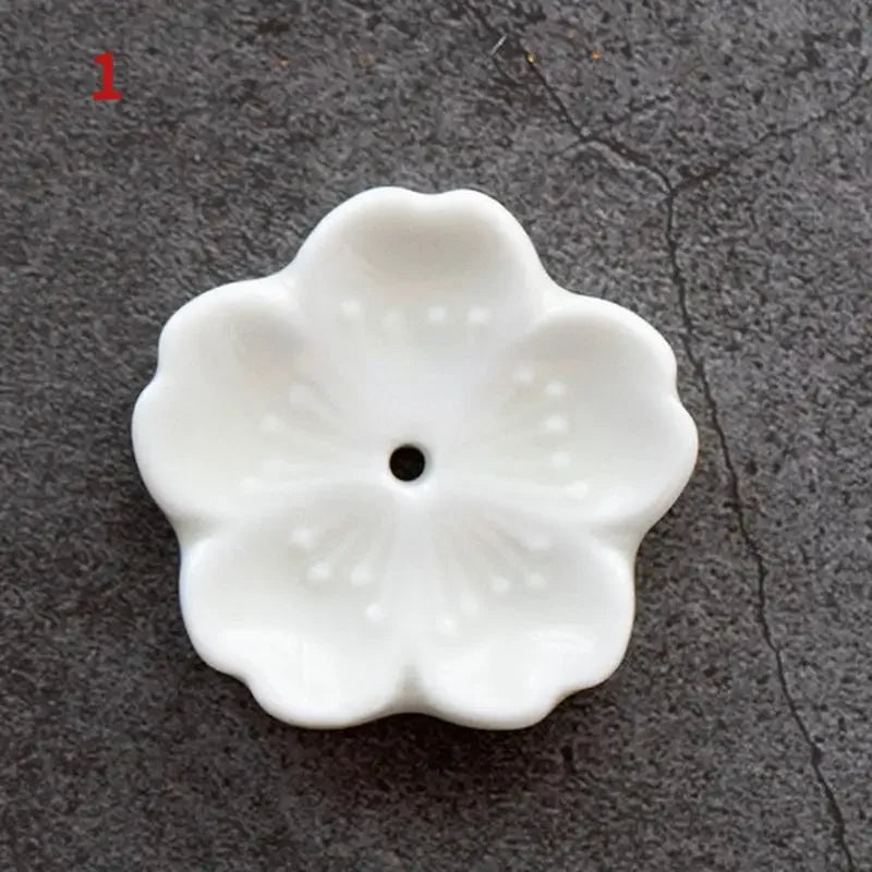 Porte-Encens Fleur de Cerisier en Céramique – Petit Support pour Bâtonnet, 13 Coloris