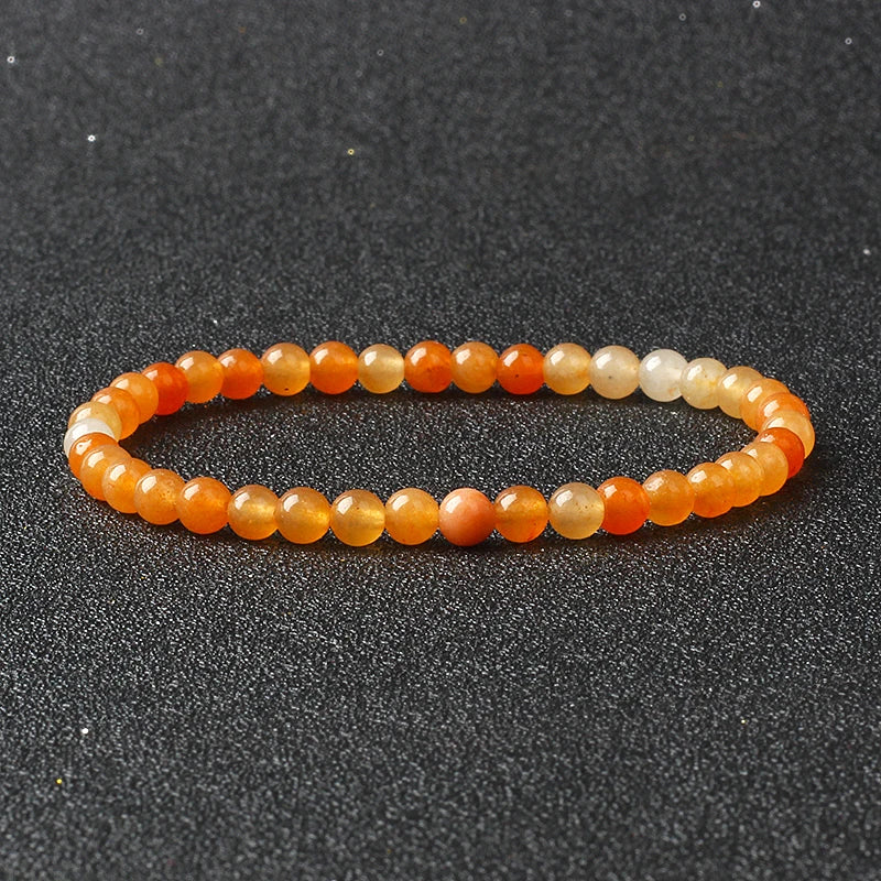 Bracelet Fin en Pierres Naturelles 4 ou 6 mm – 19 Pierres au Choix, Améthyste, Quartz Rose, Onyx…