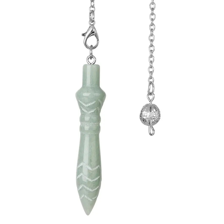 Pendule Thot Égyptien en Pierre Naturelle Sculptée – Obsidienne, Améthyste, 7 Chakras… 11 Pierres