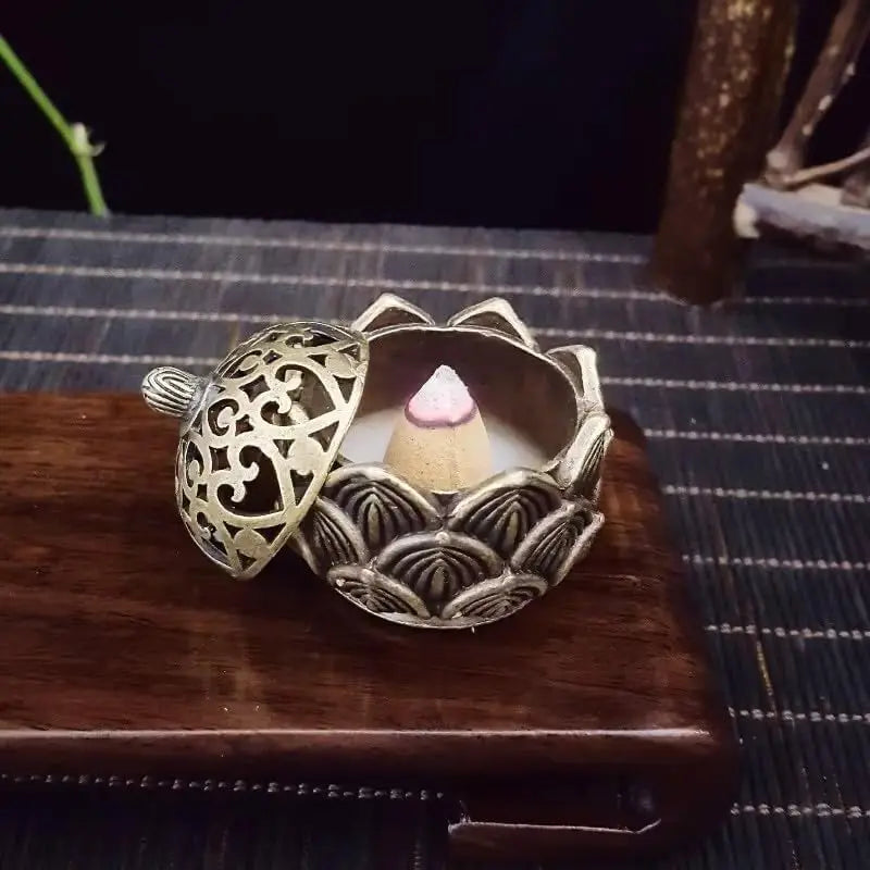 Porte-Encens Fleur de Lotus – Petit Brûleur pour Bâtons et Cônes, Décoration Zen