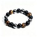 Bracelet Triple Protection Œil de Tigre, Obsidienne et Hématite – Perles 8, 10 ou 12 mm