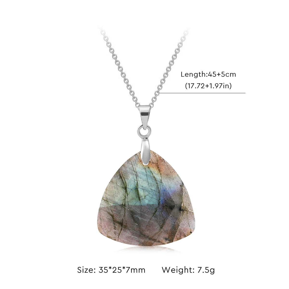 Collier Labradorite Naturelle Forme Libre – Pendentif Doré ou Argenté, 10 Modèles