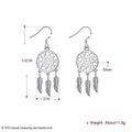 Boucles d'Oreilles Attrape-Rêves en Argent 925 – Cercle Tissé et Plumes Ajourées