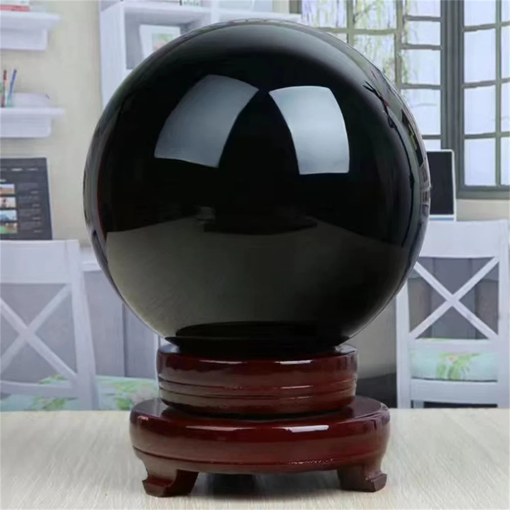 Sphère en Obsidienne Noire Naturelle – Boule Polie de 20 à 60 mm, Décoration Feng Shui