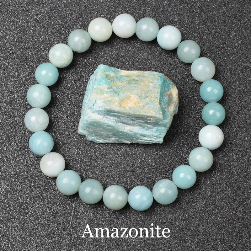 Bracelet Pierre Naturelle au Choix – Obsidienne Dorée, Rhodonite, Unakite et 13 Autres, 6 ou 8 mm