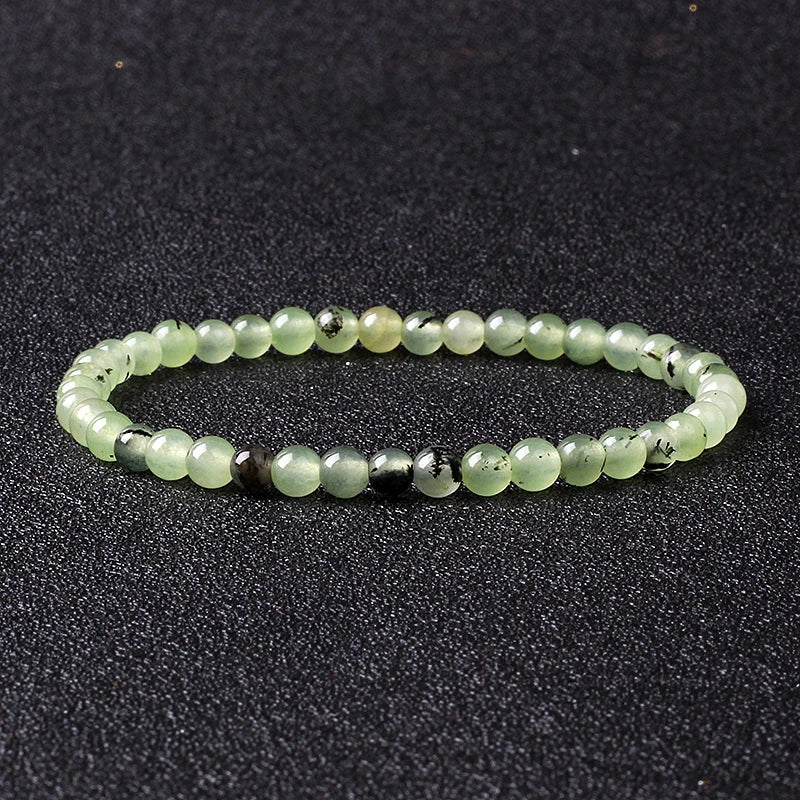 Bracelet Fin en Pierres Naturelles 4 ou 6 mm – 19 Pierres au Choix, Améthyste, Quartz Rose, Onyx…
