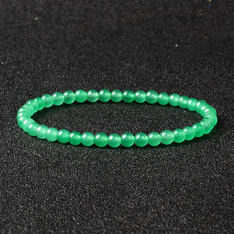 Bracelet Fin en Pierres Naturelles 4 ou 6 mm – 19 Pierres au Choix, Améthyste, Quartz Rose, Onyx…