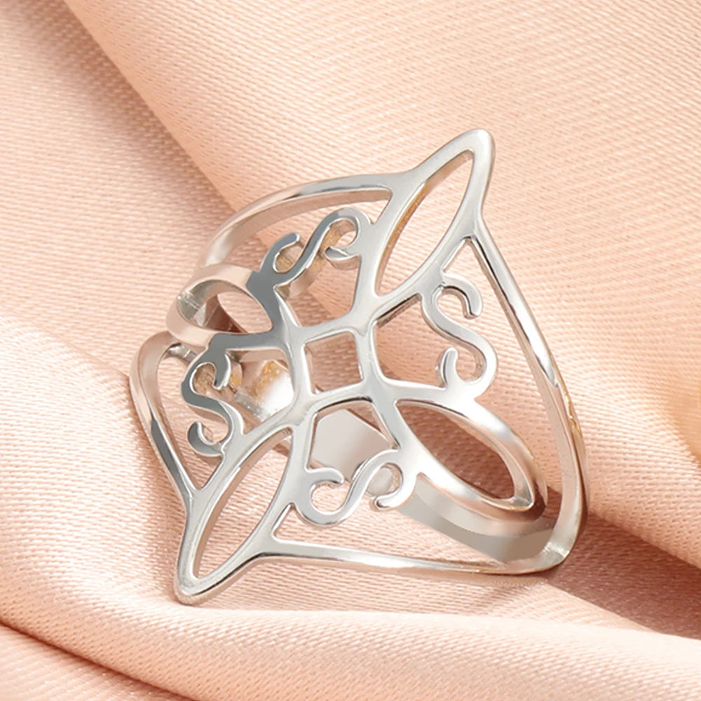 Bague Nœud de Sorcière en Acier Inoxydable Femme et Homme – Nœud Celtique Ajouré, Argenté, Doré ou Noir, Bijou Ésotérique, Idée Cadeau