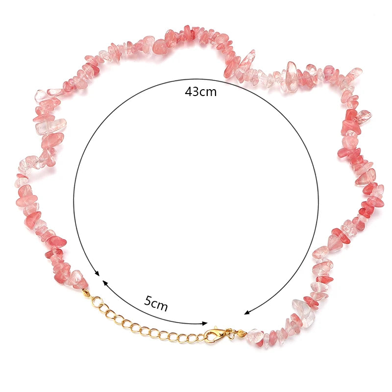 Collier Ras du Cou en Éclats de Pierres Naturelles – 16 Pierres au Choix, 43 cm