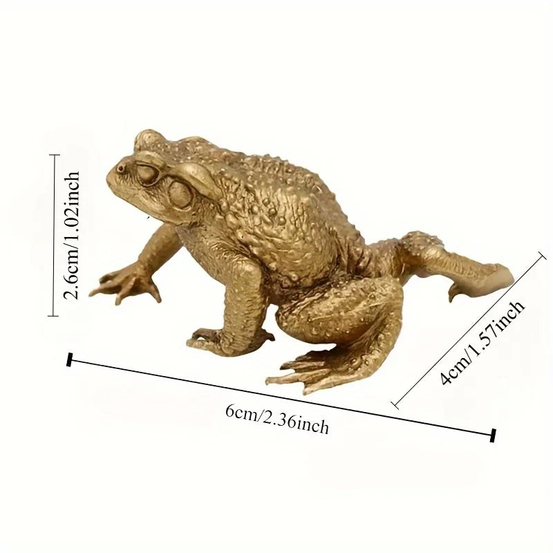 Crapaud de Fortune en Laiton – Figurine Feng Shui Porte-Bonheur, 6 cm
