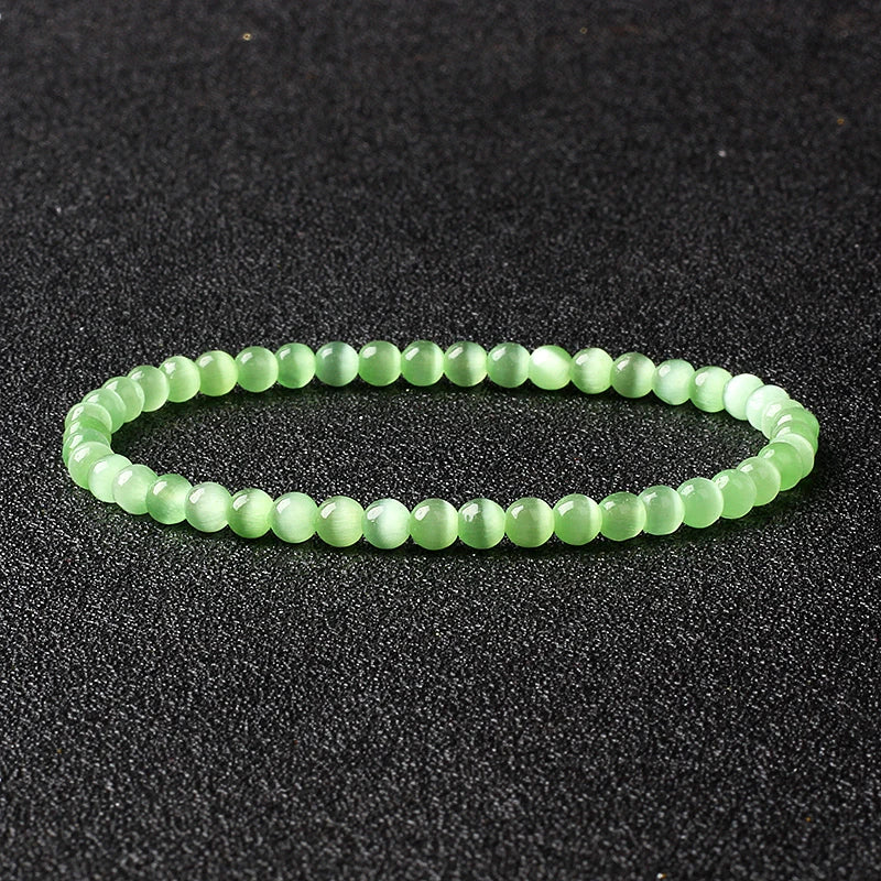 Bracelet Fin en Pierres Naturelles 4 ou 6 mm – 19 Pierres au Choix, Améthyste, Quartz Rose, Onyx…
