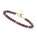 Bracelet Fin Perles Facettées 4 mm – Grenat, Cornaline, Pierre de Soleil… Fermoir Doré