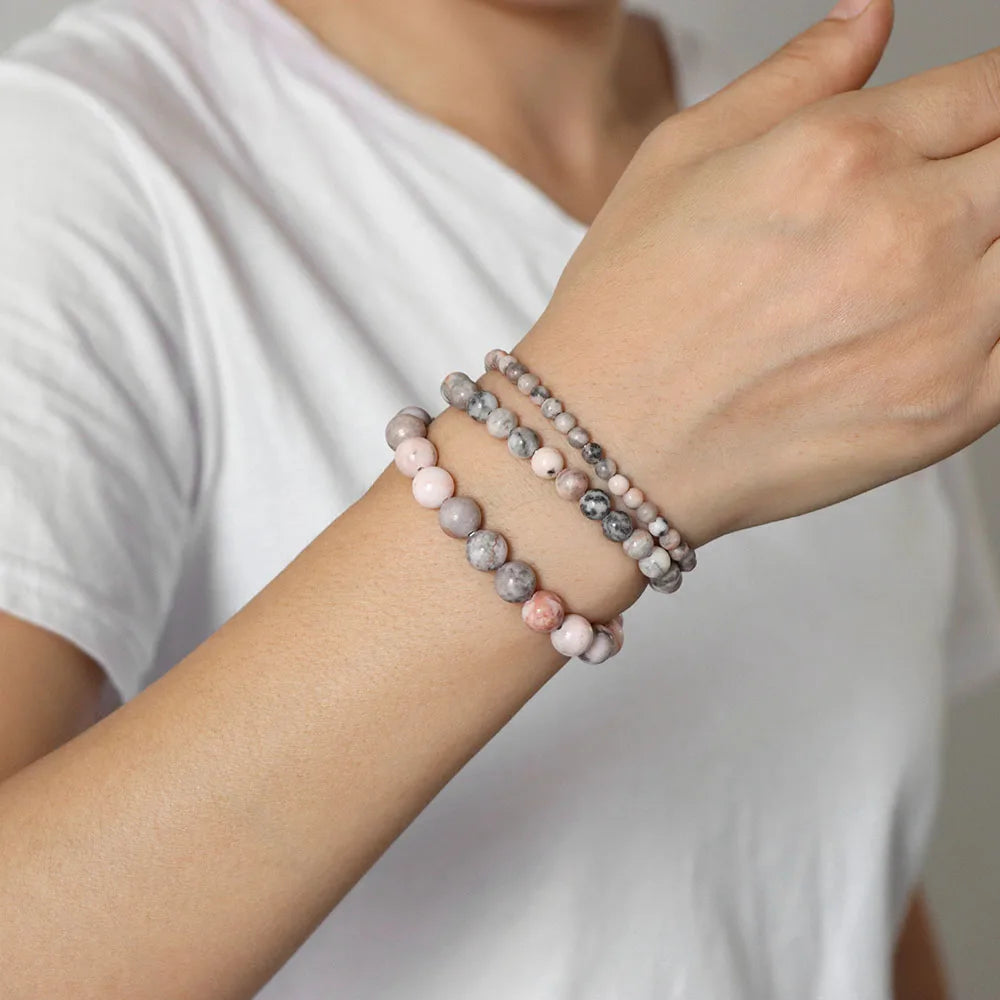 Lot de 3 Bracelets en Pierre Naturelle – Perles 4, 6 et 8 mm, 13 Pierres au Choix, à Accumuler