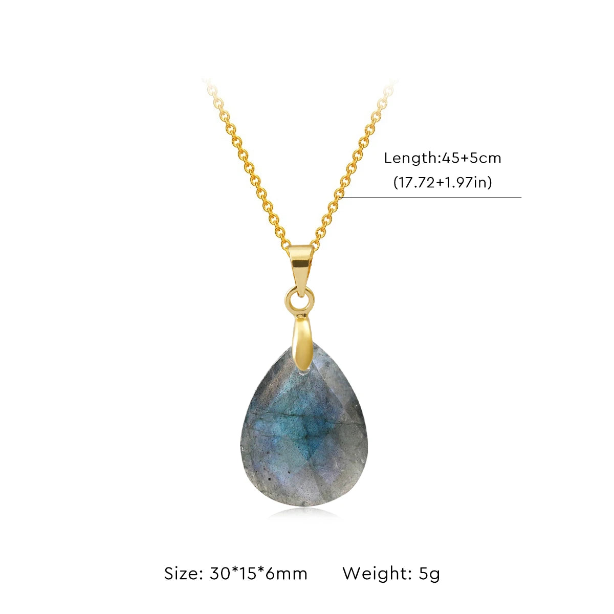 Collier Labradorite Naturelle Forme Libre – Pendentif Doré ou Argenté, 10 Modèles