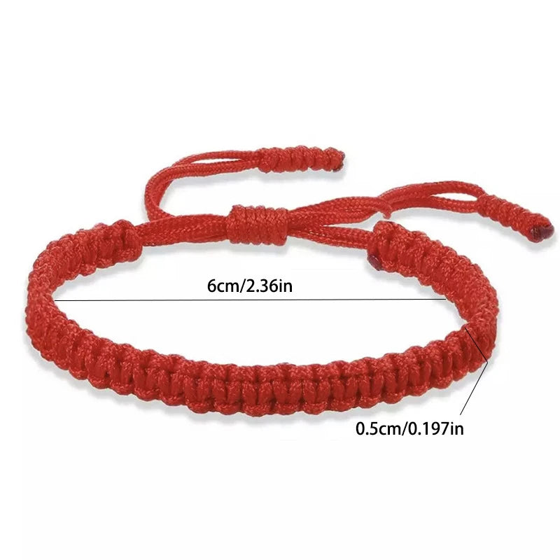 Bracelet Tibétain Tressé – Cordon Noir, Rouge ou Blanc à Nœuds, Réglable, Femme et Homme