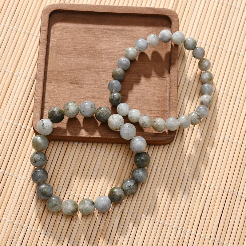 Bracelet Labradorite Naturelle – Perles 4, 6 ou 8 mm, Élastique, Femme et Homme