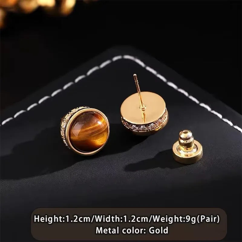 Boucles d'Oreilles Œil de Tigre Dorées – 12 Modèles : Puces, Pendantes, Créoles, Cœurs