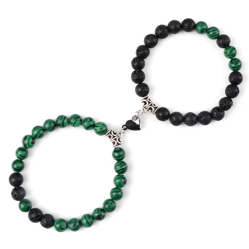 Bracelets de Couple à Distance en Pierres Naturelles – Duo de 2 Bracelets, Cadeau Amoureux