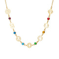 Collier 7 Chakras en Acier Inoxydable – Symboles des Chakras et Perles, Doré ou Argenté, 3 Modèles