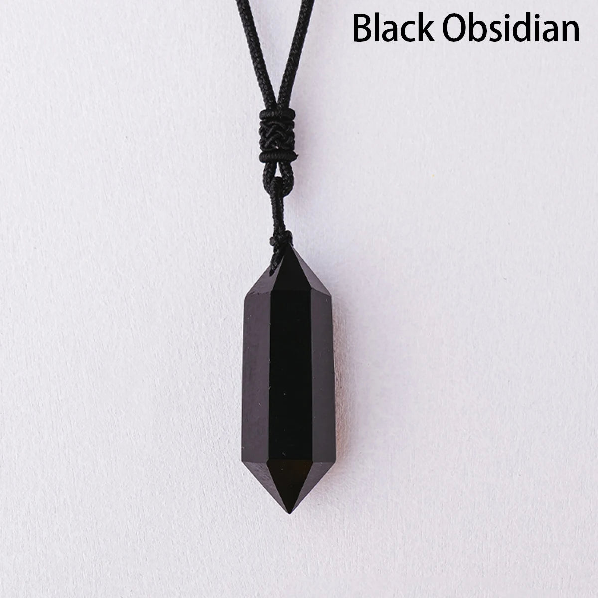 Collier Pendentif Double Pointe en Cristal Naturel – Quartz, Améthyste, Labradorite…, Cordon Réglable