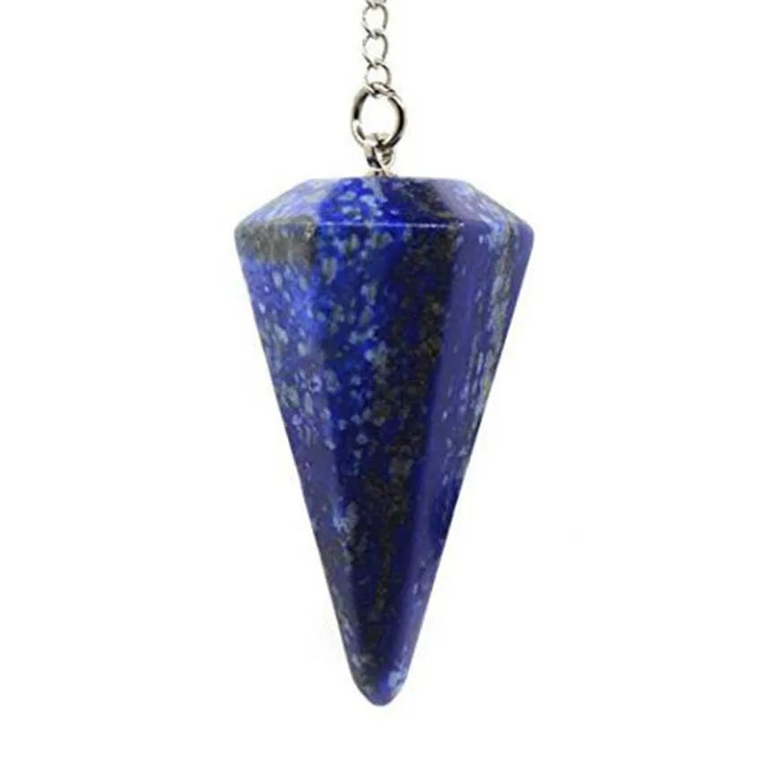 Pendule Pyramide Hexagonale en Pierre Naturelle – 18 Pierres : Améthyste, Labradorite, 7 Chakras…