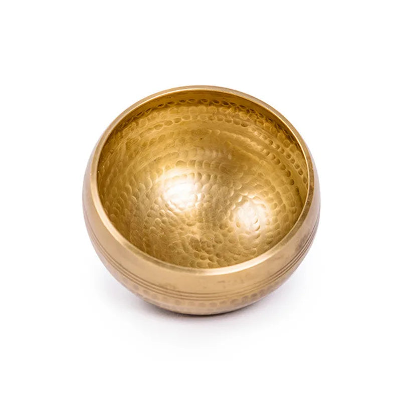 Bol Chantant Tibétain en Laiton Martelé avec Maillet – 8 à 13 cm, Méditation et Yoga