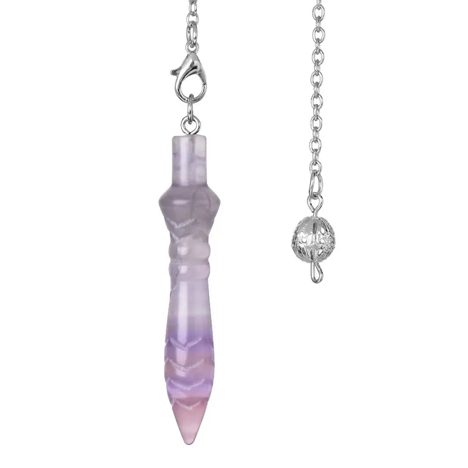 Pendule Thot Égyptien en Pierre Naturelle Sculptée – Obsidienne, Améthyste, 7 Chakras… 11 Pierres