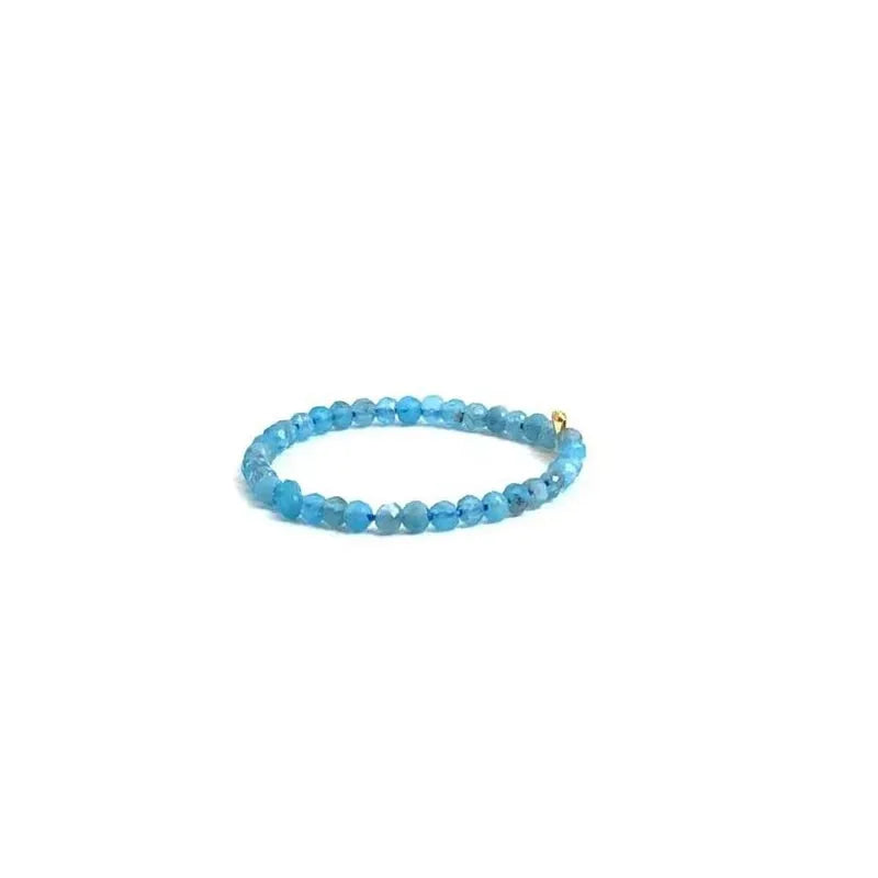 Bague Fine en Perles de Pierre Naturelle Facettées 2 mm – Extensible, 26 Pierres au Choix