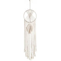 Attrape-Rêves en Macramé Feuille – Tenture Murale Bohème Écrue, 95 cm