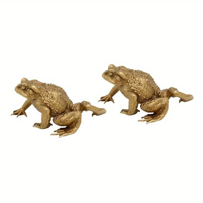 Crapaud de Fortune en Laiton – Figurine Feng Shui Porte-Bonheur, 6 cm